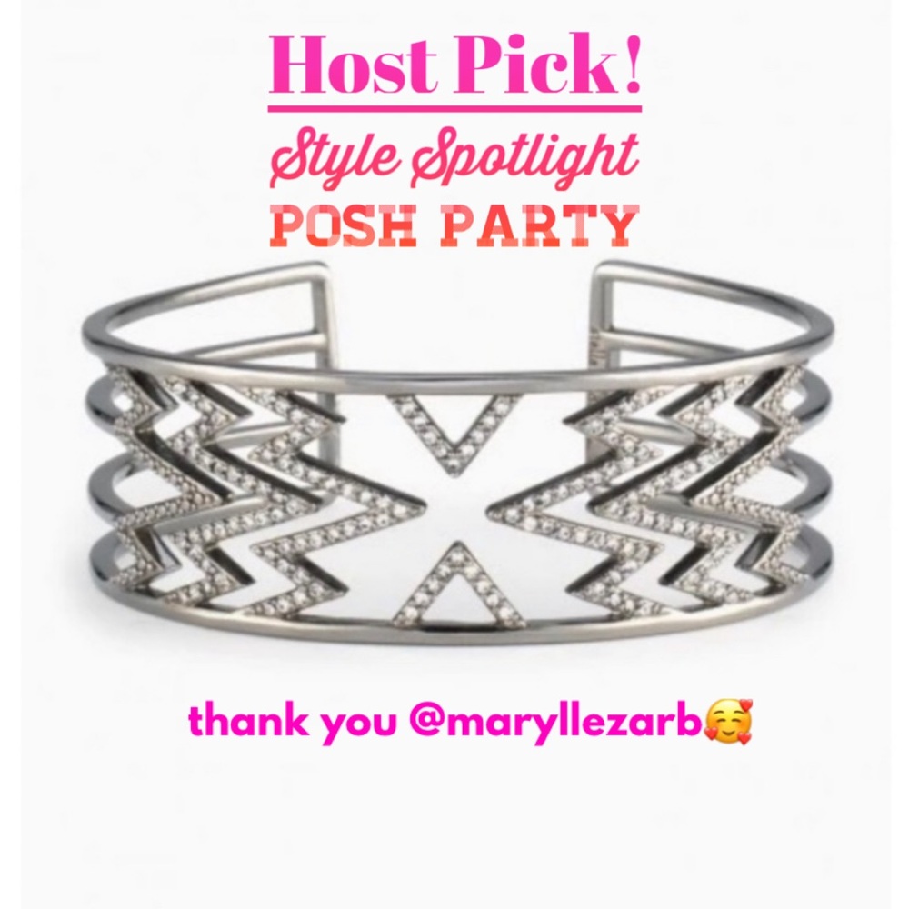 Stella & Dot | Black Pavé Hematite Fountaine Cuff Bracelet Retired